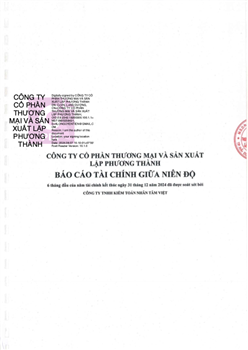 Báo cáo tài chính bán niên soát xét năm 2024 và Giải trình